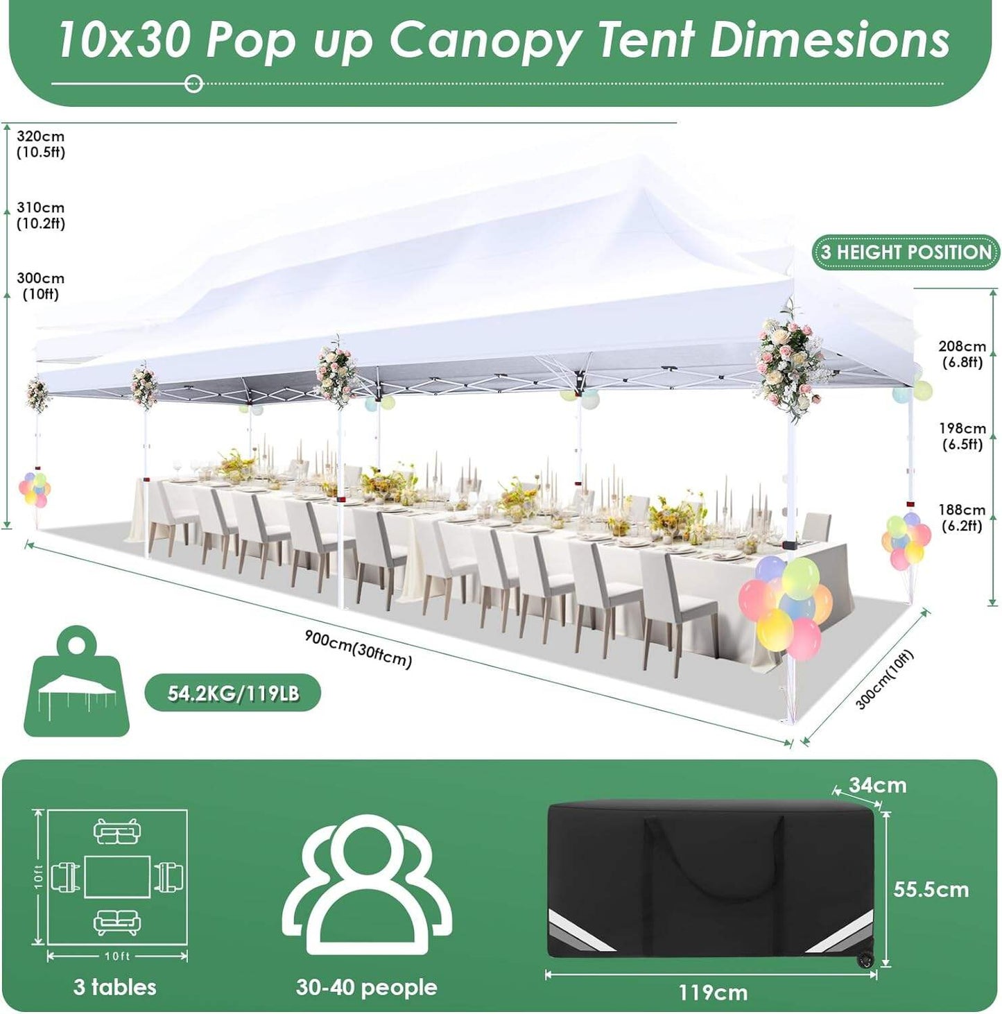 🔥[Hot sale]🔥10x20Pop up Canopy Tent with 6 sidewalls Commercial Heavy Duty Canopy UPF 50+ All Weather Waterproof Outdoor Wedding Party Tents mysite