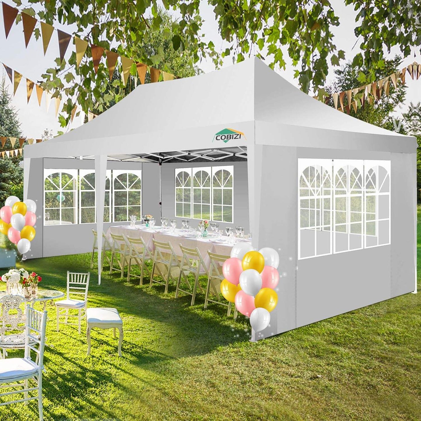 🔥[Hot sale]🔥10x20Pop up Canopy Tent with 6 sidewalls Commercial Heavy Duty Canopy UPF 50+ All Weather Waterproof Outdoor Wedding Party Tents mysite