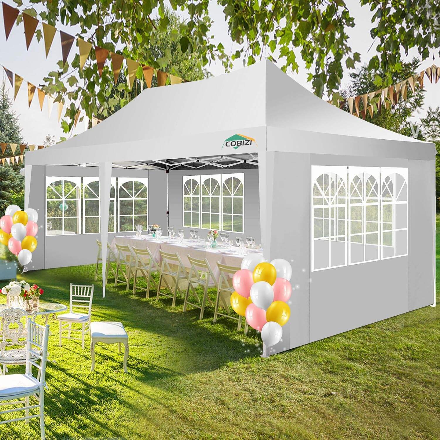 🔥[Hot sale]🔥10x20Pop up Canopy Tent with 6 sidewalls Commercial Heavy Duty Canopy UPF 50+ All Weather Waterproof Outdoor Wedding Party Tents mysite