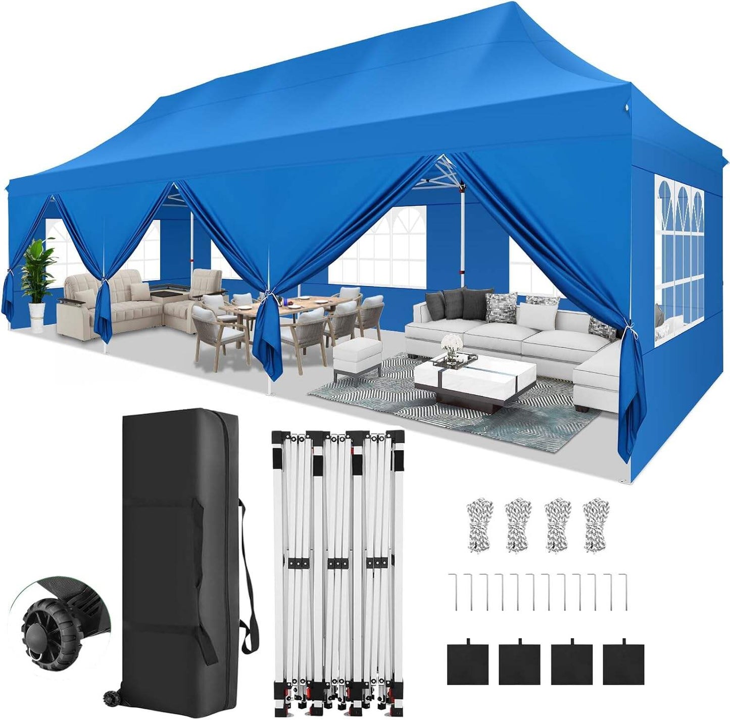 🔥[Hot sale]🔥10x20Pop up Canopy Tent with 6 sidewalls Commercial Heavy Duty Canopy UPF 50+ All Weather Waterproof Outdoor Wedding Party Tents mysite