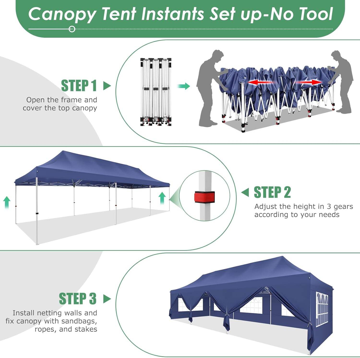🔥[Hot sale]🔥10x20Pop up Canopy Tent with 6 sidewalls Commercial Heavy Duty Canopy UPF 50+ All Weather Waterproof Outdoor Wedding Party Tents mysite