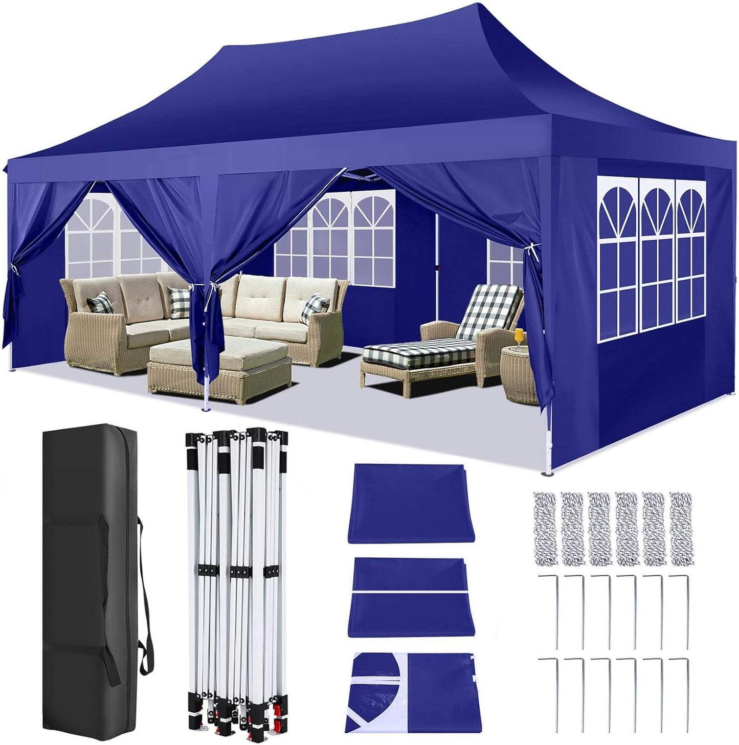 🔥[Hot sale]🔥10x20Pop up Canopy Tent with 6 sidewalls Commercial Heavy Duty Canopy UPF 50+ All Weather Waterproof Outdoor Wedding Party Tents mysite