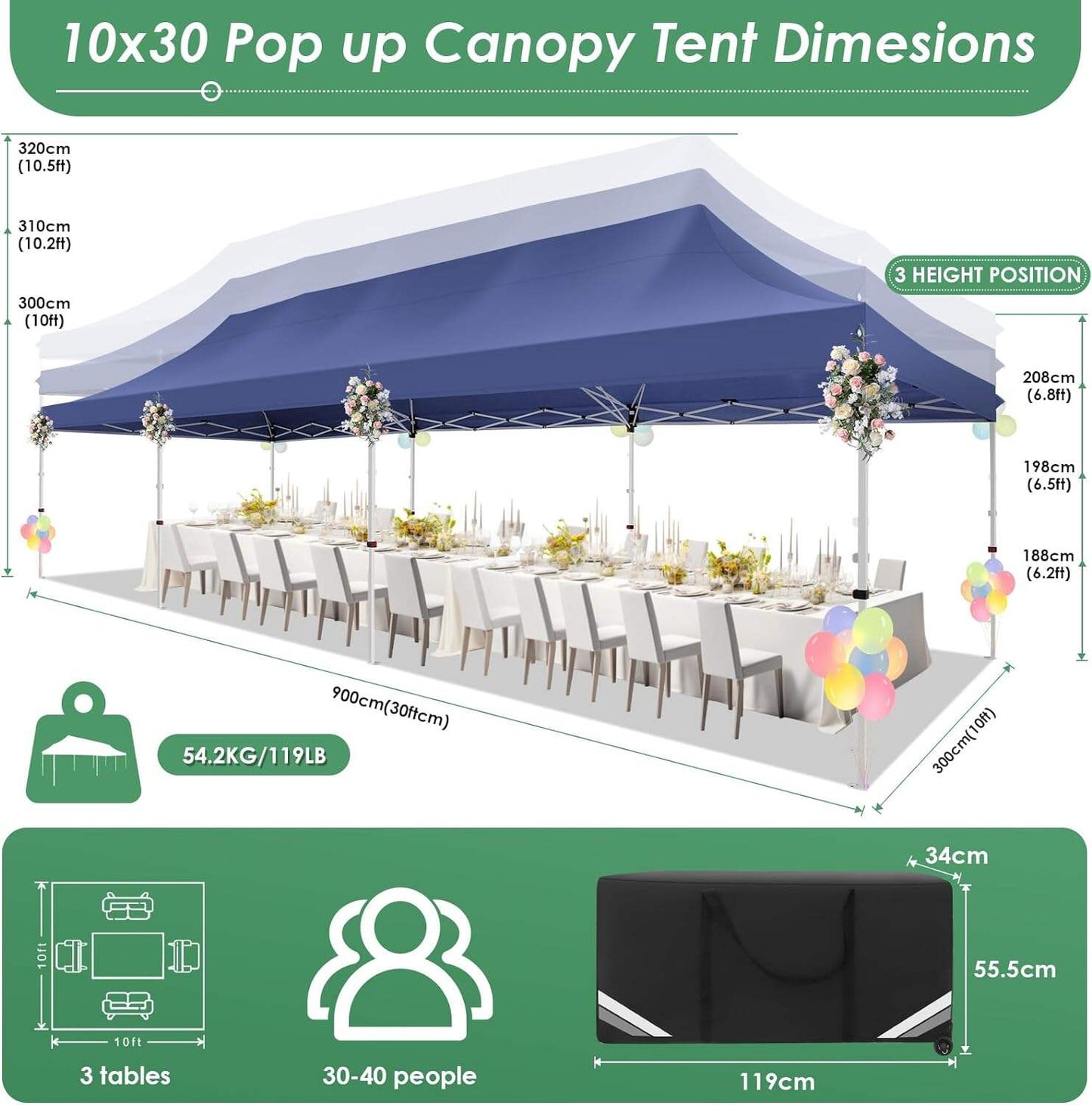 🔥[Hot sale]🔥10x20Pop up Canopy Tent with 6 sidewalls Commercial Heavy Duty Canopy UPF 50+ All Weather Waterproof Outdoor Wedding Party Tents mysite
