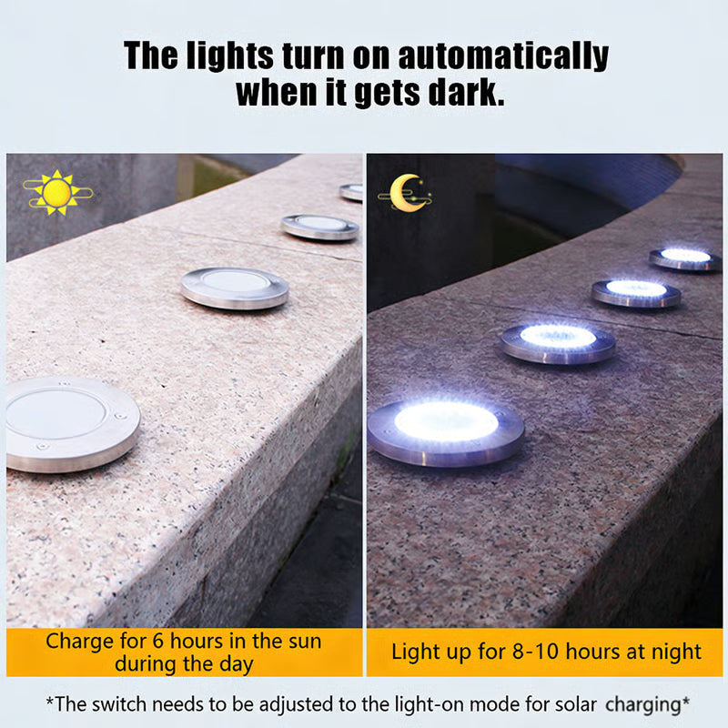 ☀️ Solar Powered 8-LED Ground Lights | Outdoor Pathway Lighting Ggtt