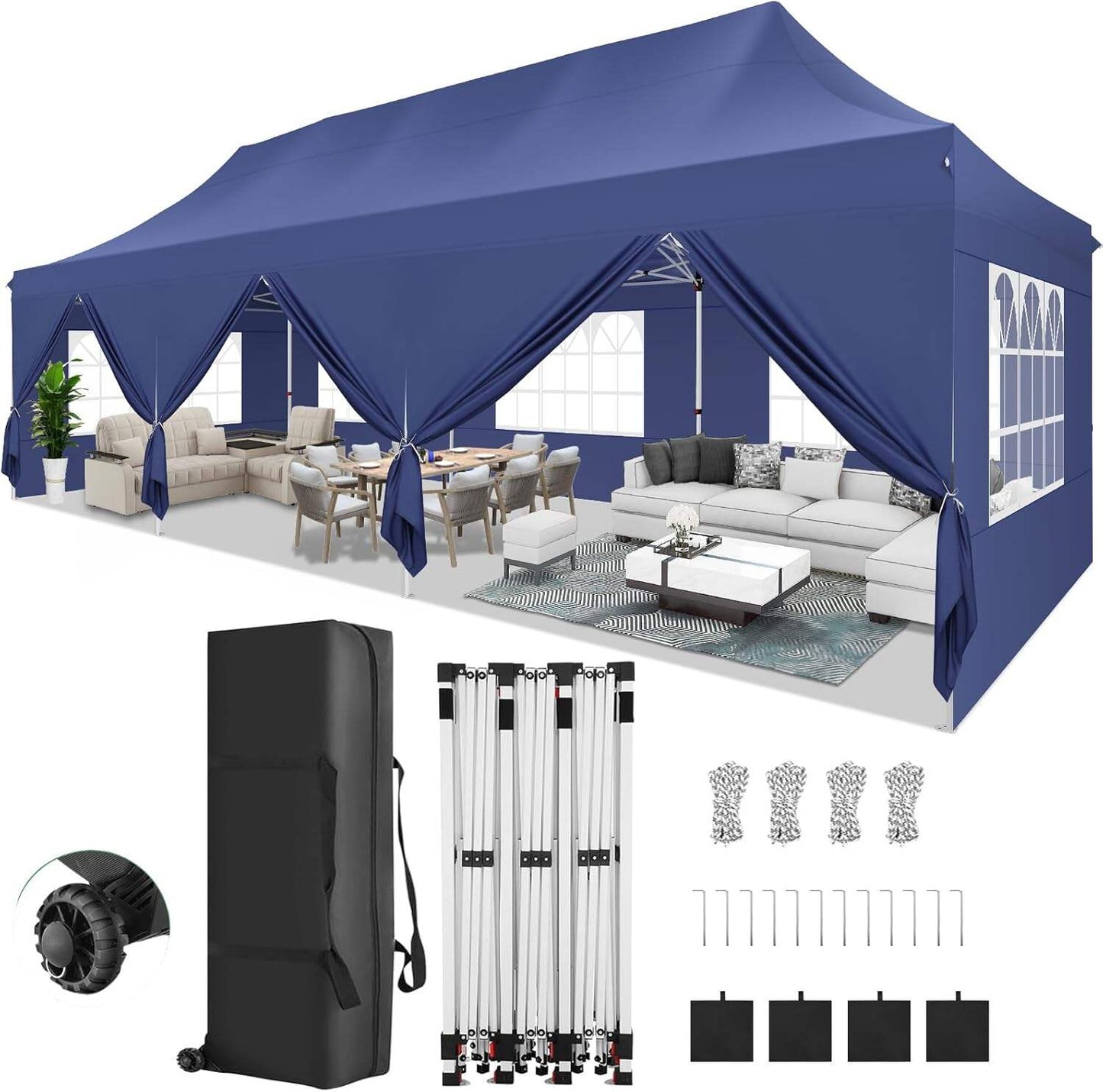 🔥[Hot sale]🔥10x20Pop up Canopy Tent with 6 sidewalls Commercial Heavy Duty Canopy UPF 50+ All Weather Waterproof Outdoor Wedding Party Tents mysite