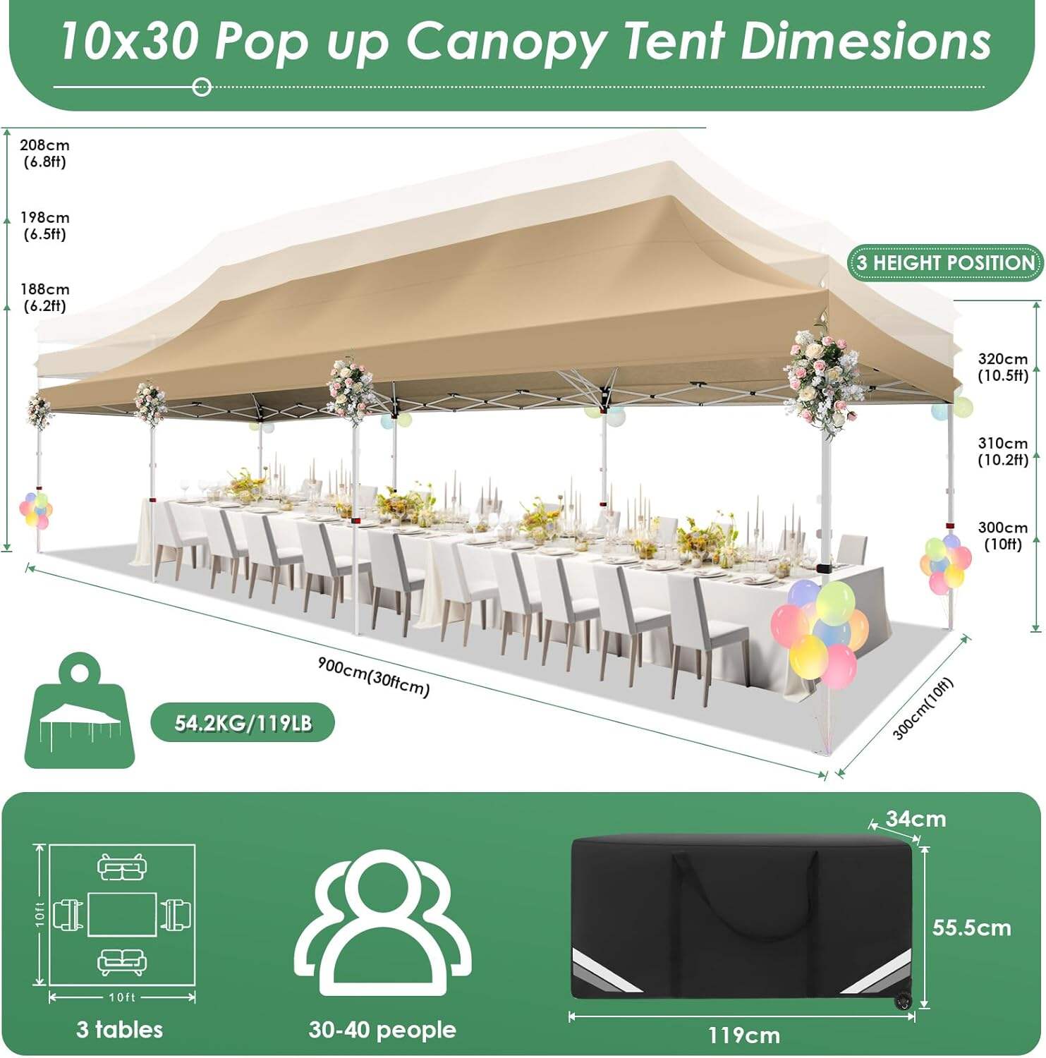 🔥[Hot sale]🔥10x20Pop up Canopy Tent with 6 sidewalls Commercial Heavy Duty Canopy UPF 50+ All Weather Waterproof Outdoor Wedding Party Tents mysite