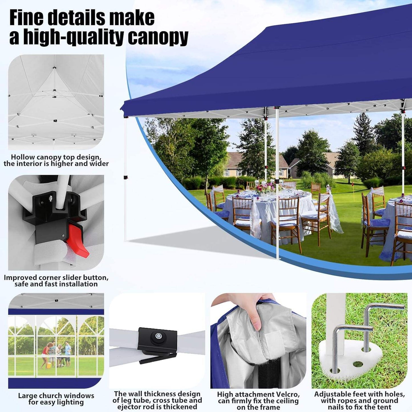 🔥[Hot sale]🔥10x20Pop up Canopy Tent with 6 sidewalls Commercial Heavy Duty Canopy UPF 50+ All Weather Waterproof Outdoor Wedding Party Tents mysite