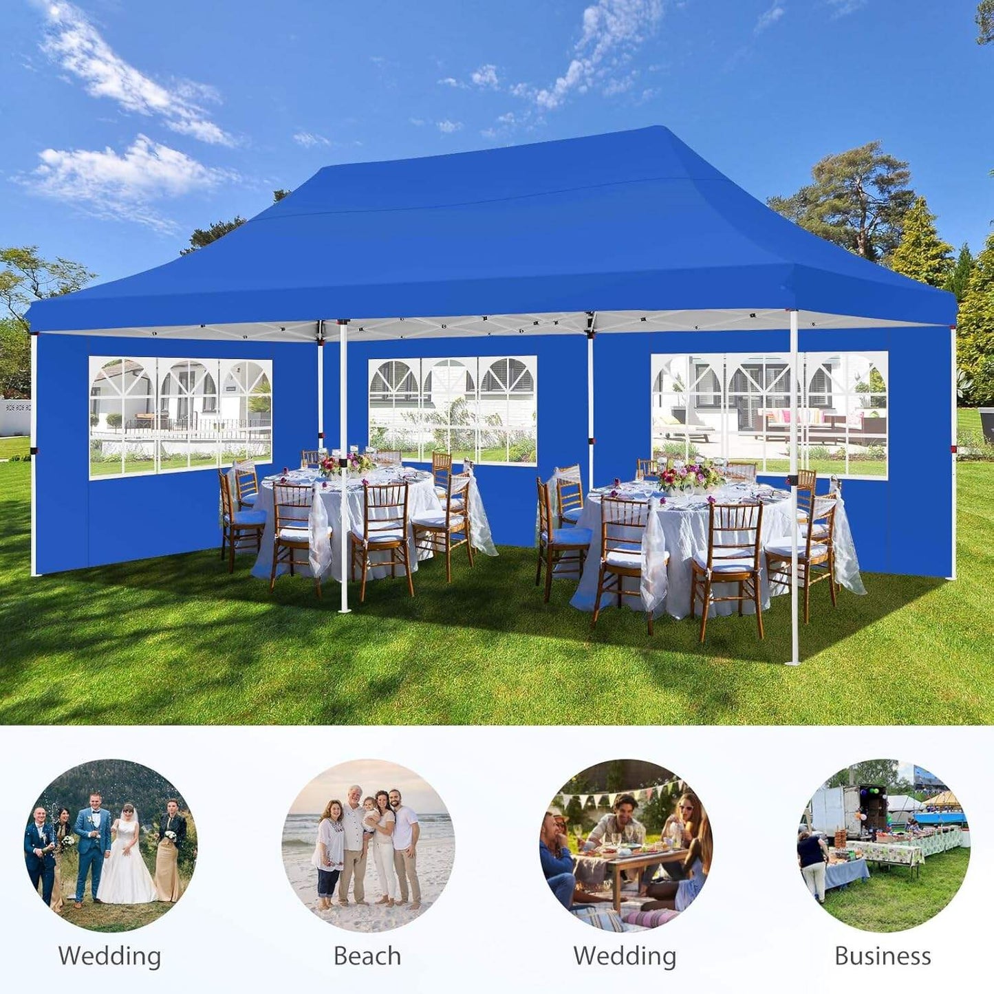 🔥[Hot sale]🔥10x20Pop up Canopy Tent with 6 sidewalls Commercial Heavy Duty Canopy UPF 50+ All Weather Waterproof Outdoor Wedding Party Tents mysite