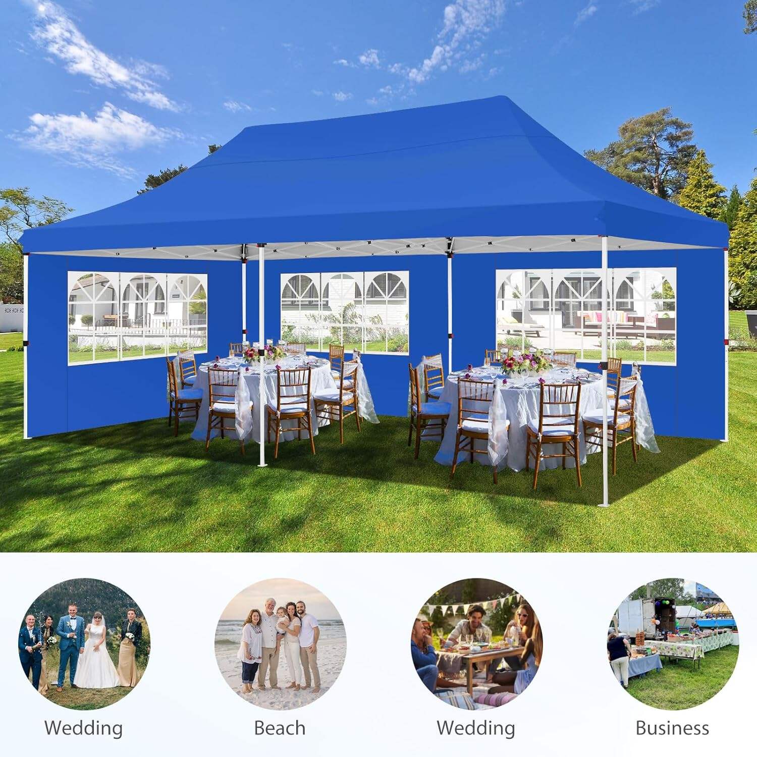 🔥[Hot sale]🔥10x20Pop up Canopy Tent with 6 sidewalls Commercial Heavy Duty Canopy UPF 50+ All Weather Waterproof Outdoor Wedding Party Tents mysite