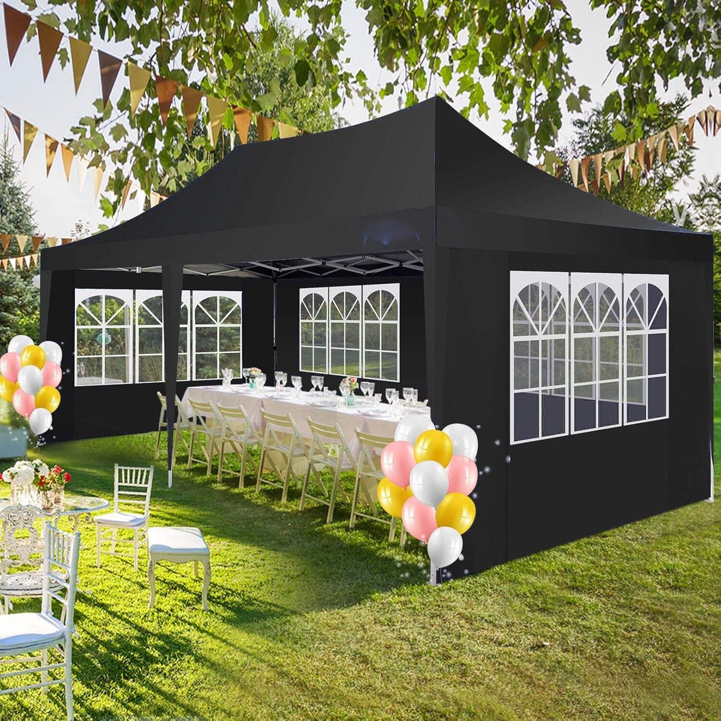 🔥[Hot sale]🔥10x20Pop up Canopy Tent with 6 sidewalls Commercial Heavy Duty Canopy UPF 50+ All Weather Waterproof Outdoor Wedding Party Tents mysite