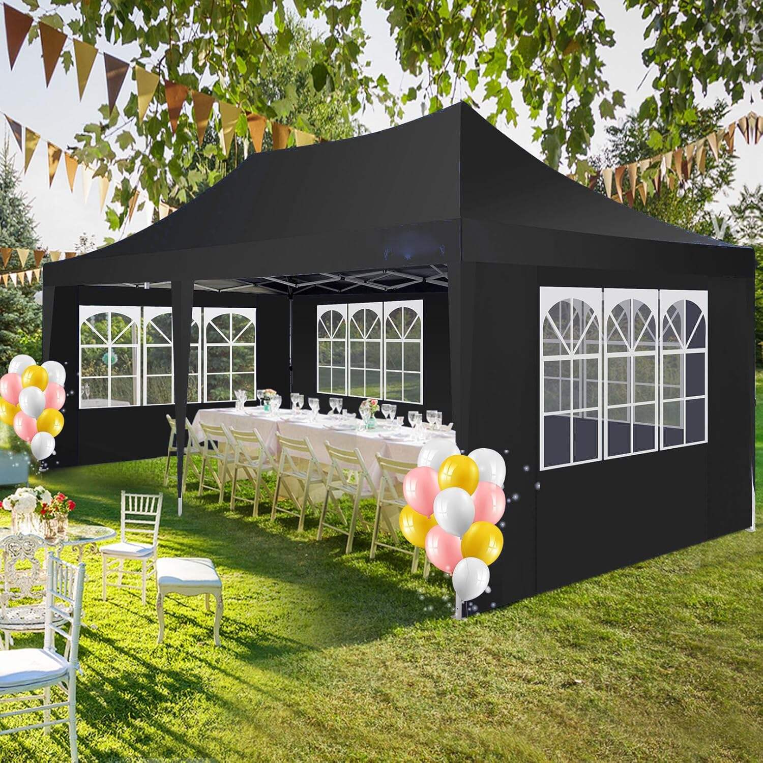 🔥[Hot sale]🔥10x20Pop up Canopy Tent with 6 sidewalls Commercial Heavy Duty Canopy UPF 50+ All Weather Waterproof Outdoor Wedding Party Tents mysite