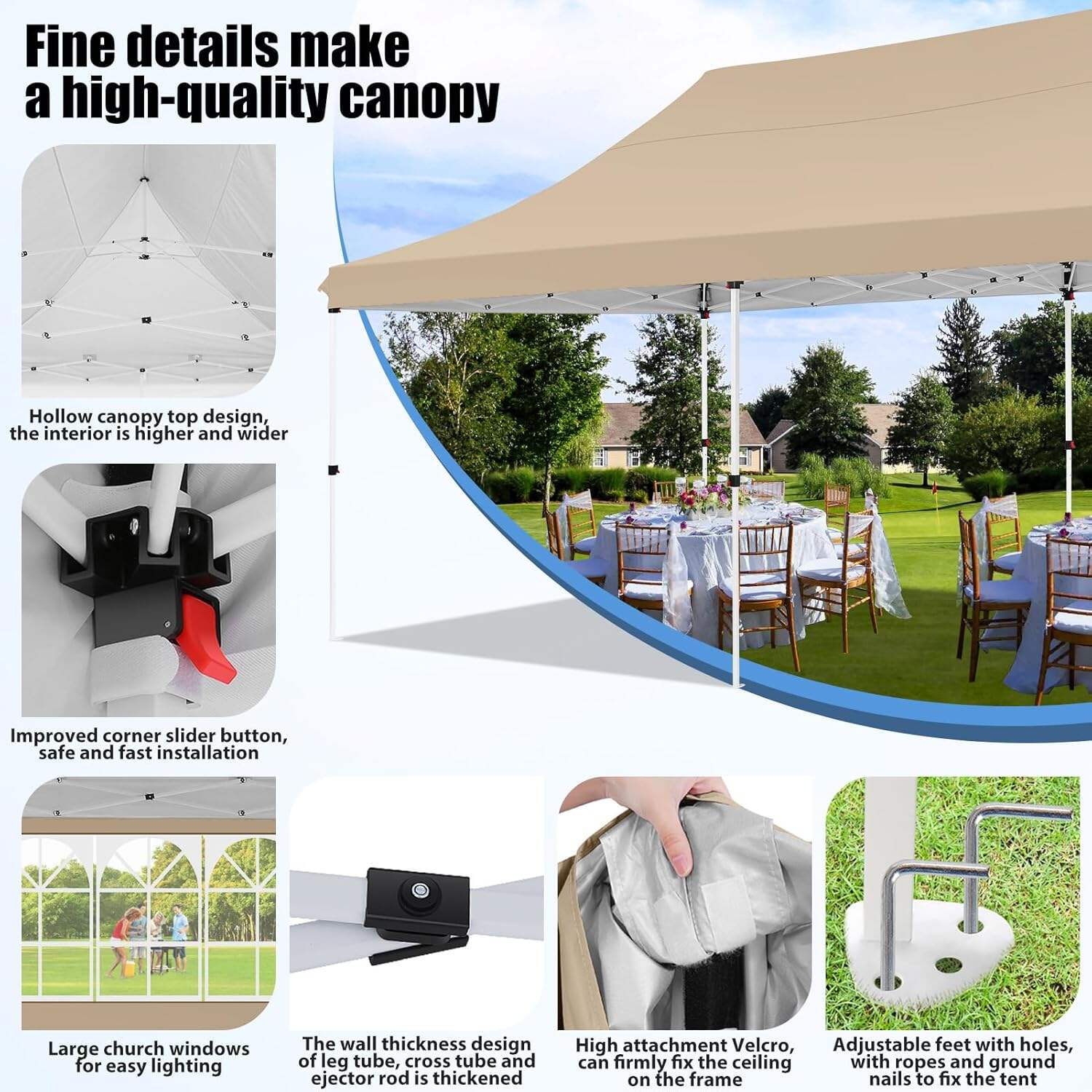 🔥[Hot sale]🔥10x20Pop up Canopy Tent with 6 sidewalls Commercial Heavy Duty Canopy UPF 50+ All Weather Waterproof Outdoor Wedding Party Tents mysite