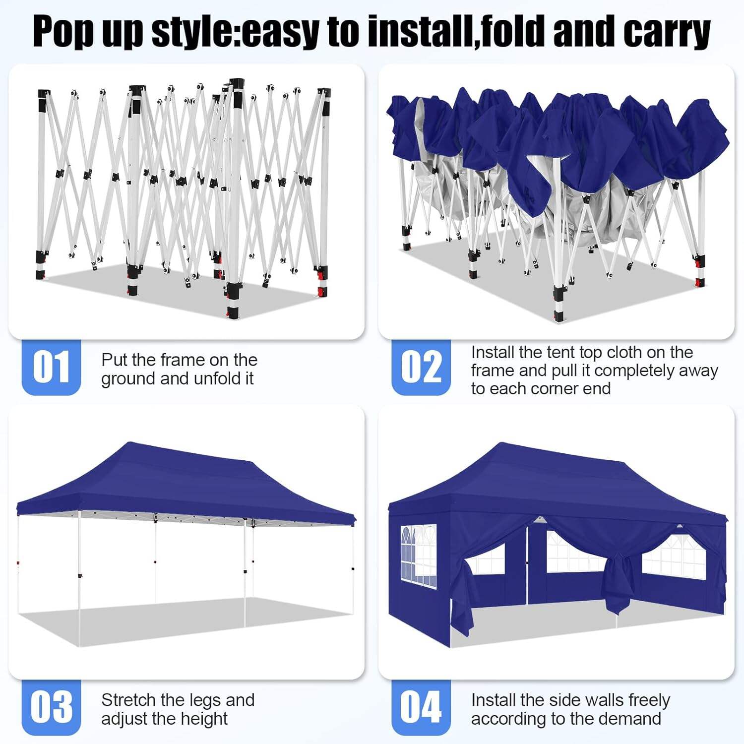🔥[Hot sale]🔥10x20Pop up Canopy Tent with 6 sidewalls Commercial Heavy Duty Canopy UPF 50+ All Weather Waterproof Outdoor Wedding Party Tents mysite