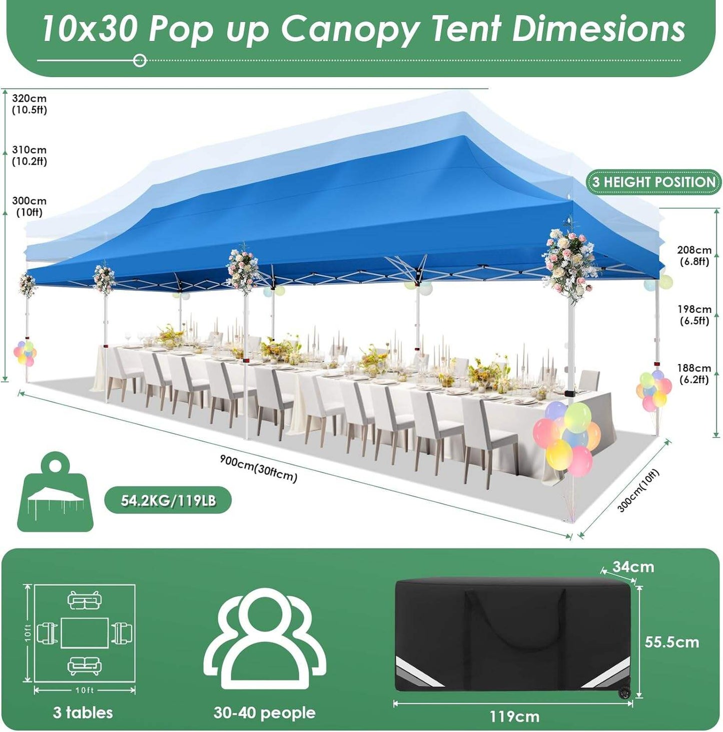 🔥[Hot sale]🔥10x20Pop up Canopy Tent with 6 sidewalls Commercial Heavy Duty Canopy UPF 50+ All Weather Waterproof Outdoor Wedding Party Tents mysite